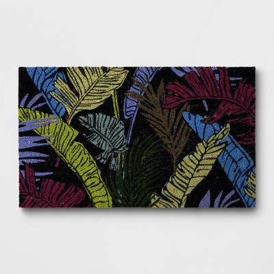 1'6"x2'6" Palm and Banana Rectangular Outdoor Tropical Doormat Navy Blue - Threshold™