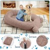 71"L Human Dog Bed with Blanket, 2 Side Storage Pockets and Portable Handle, Removable Cover, High-Density Foam Human Size Dog Bed for Adult - 3 of 4