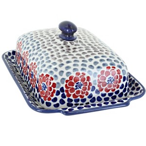 Blue Rose Polish Pottery M080 Manufaktura Large Butter Dish - 1 of 1