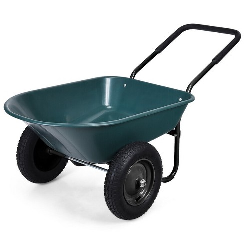 Costway 2 Tire Wheelbarrow Cart Heavy-duty Dolly Utility Cart Green : Target