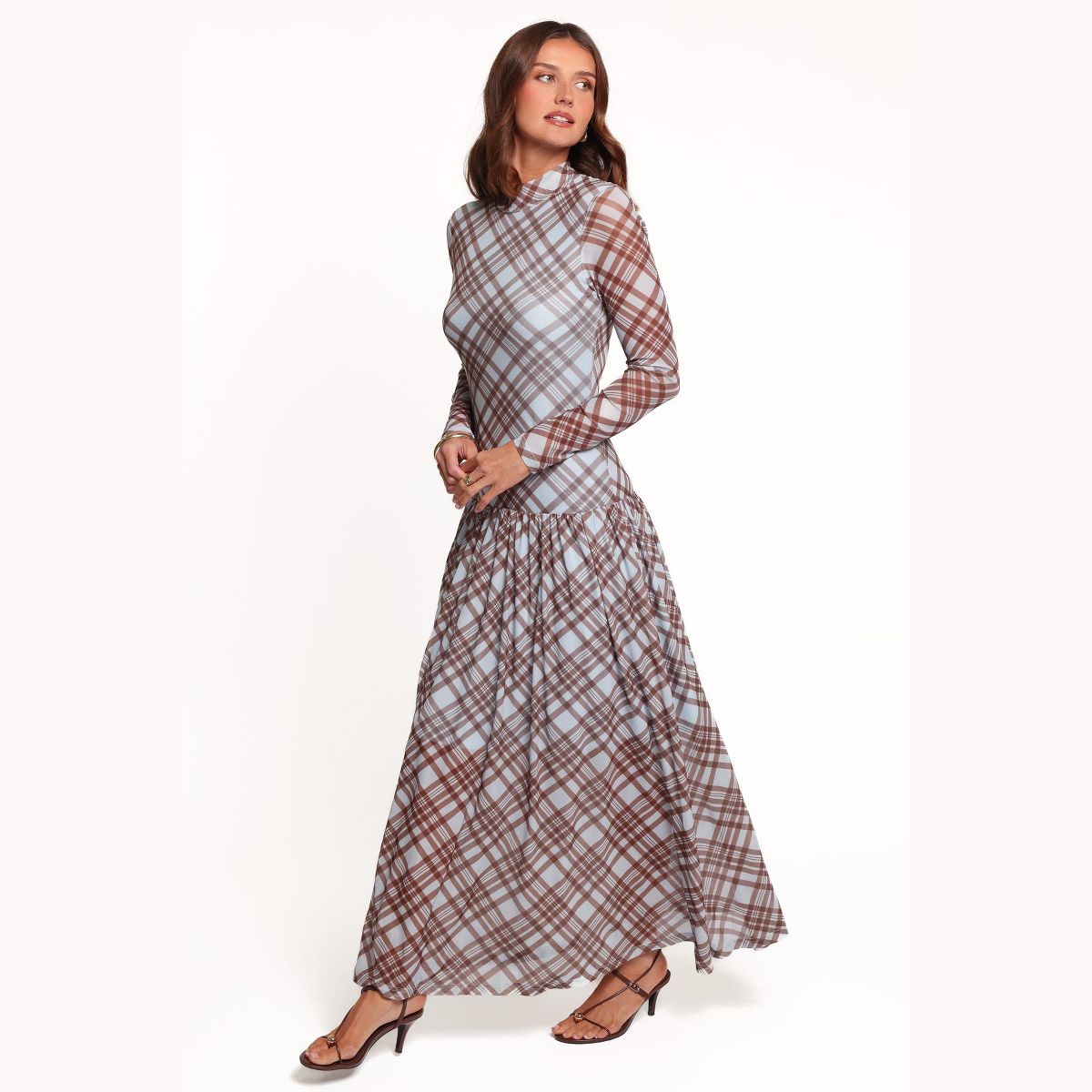 Odilia Long Sleeve Mesh Maxi Dress - thumbnail 4