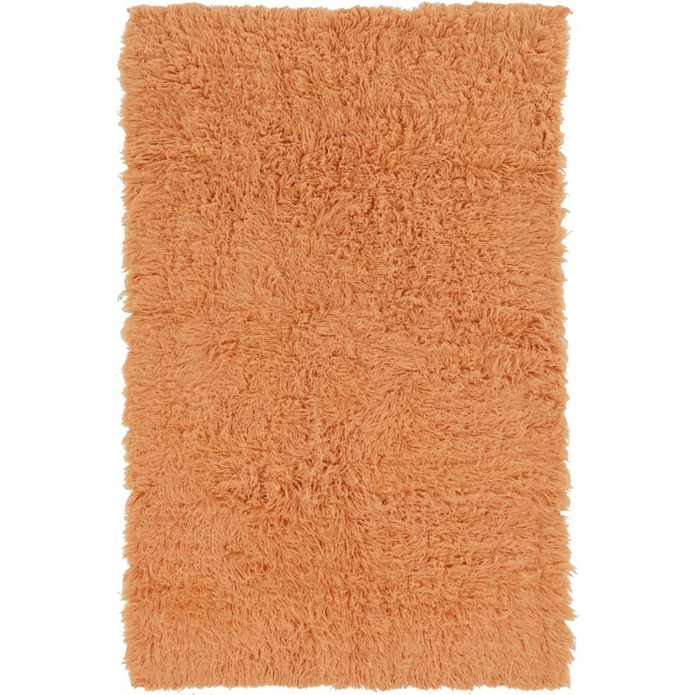 8'x10' New Flokati Rug Orange Sherbet - Linon