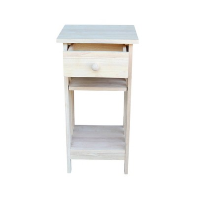 Unfinished Parawood Mission Telephone Stand with Storage