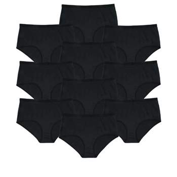 Comfort Choice Women's Plus Size Nylon Brief 5-pack, 9 - Black Pack : Target