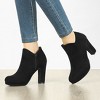 Allegra K Women's Round Toe Chunky Heeled Ankle Heel Boots - 2 of 4