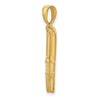 Black Bow Jewelry 14k Yellow Gold 3D Pair of Snow Skis Pendant - 4 of 4