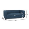 UPHA 50 in.-L Modern Ivory Loveseat Couch Sofa with Corduroy Fabric Upholstered and Wooden Nature Legs - 2 of 4