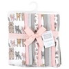 Hudson Baby Infant Girl Cotton Flannel Burp Cloths Bundle, Wild Forest Pink, One Size - 2 of 4
