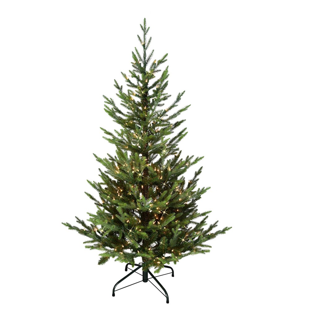 Photos - Garden & Outdoor Decoration Puleo 4.5' Pre-Lit Natural Fir Artificial Christmas Tree Clear Lights 