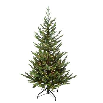 Puleo 4.5' Pre-Lit Natural Fir Artificial Christmas Tree Clear Lights