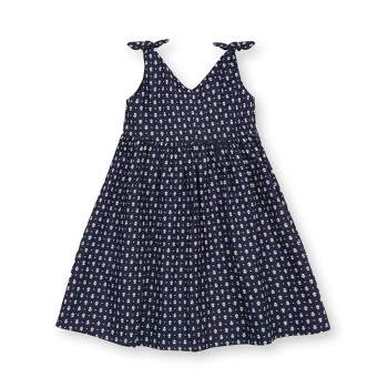 Hope & Henry Girls' Sleeveless Bow Shoulder Swing Dress in Linen, Infant