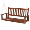 Costway 2-Person Wooden Outdoor Porch Swing Heavy Duty Patio Hanging Bench Chair Brown/White - 2 of 4