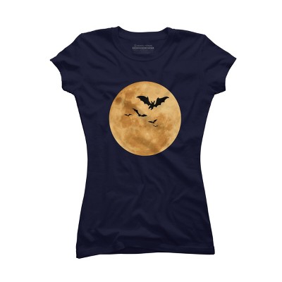 Junior's Design By Humans Halloween - Moon By MonkeyStore T-Shirt