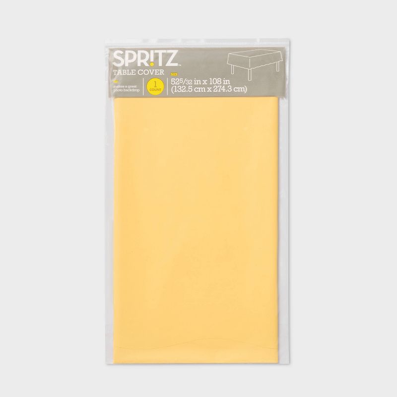Rectangular Disposable Table Cover Yellow - Spritz&#8482;, 3 of 4