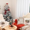 Christmas Pillow Covers 18 x 18 Inch Set of 4, Striped Wooden Tree Snow Sleigh Merry Bright Xmas Holiday Decor - 4 of 4
