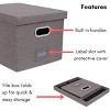 Internet's Best 2-Pack Collapsible File Storage Organizer with Lid - Grey - 4 of 4