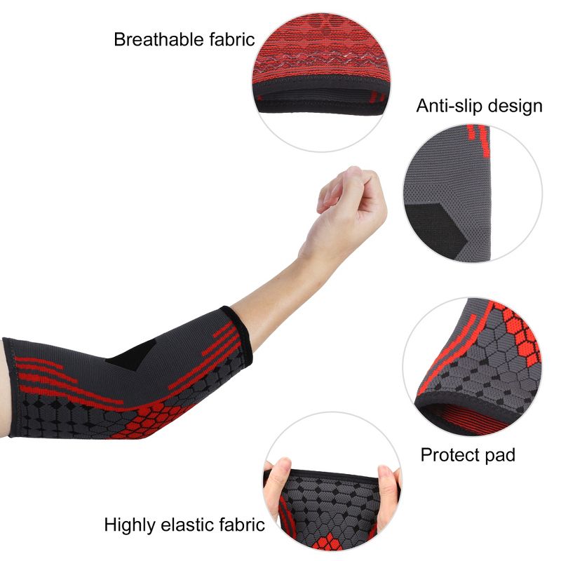Unique Bargains Thin Elbow Protection Tightening Breathable Elbow Pads for Sports 1 Pair, 3 of 7