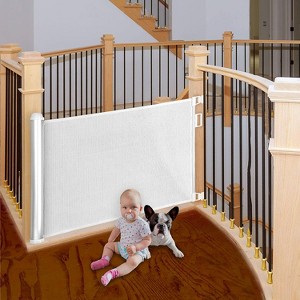 Tramull Retractable Baby Gate – Extra Wide Mesh Safety Gate (Up to 51") for Babies and Pets, Ideal for Stairs, Doorways, Indoor & Outdoor Use - 1 of 1