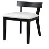 ModernLuxe Set of 2 Dining Chair PU Leather Upholstered Accent Chair with White Glossy Cushioned Seat&Wood Frame,Arm Chair Armless Chair, Black/Walnut - 4 of 4