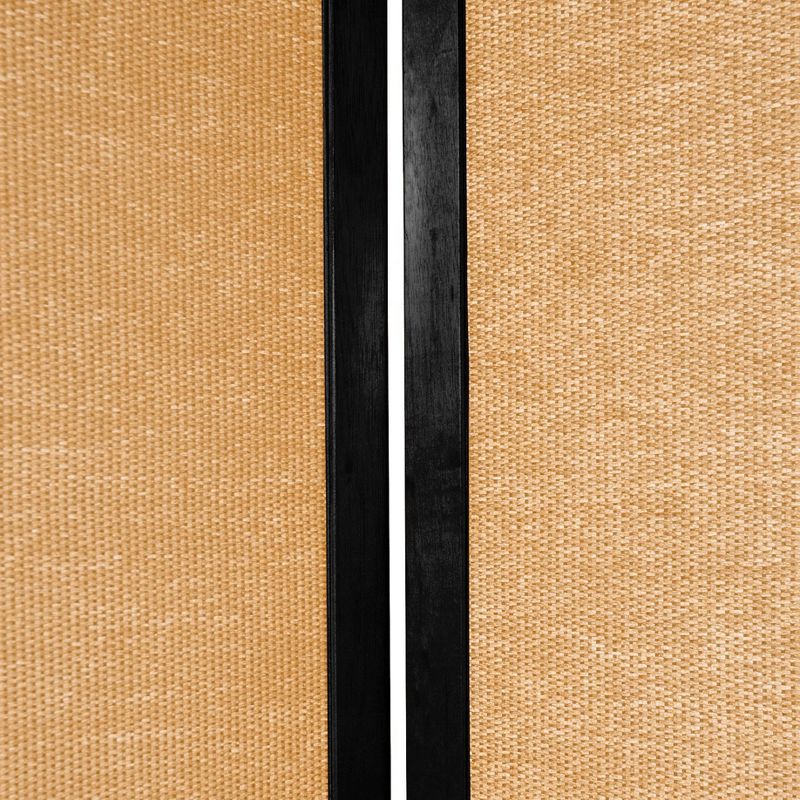 6 ft. Tall Jute Shoji Screen - Black (5 Panel), 3 of 6