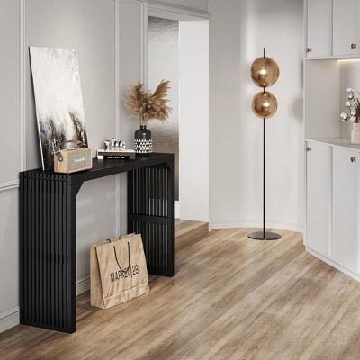 46.22 in Black Pine Wood Minimalist Console Table