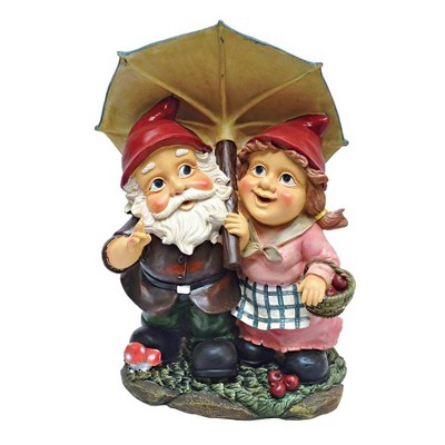 Design Toscano Rainy Day Gnomes Under An Umbrella Garden Statue