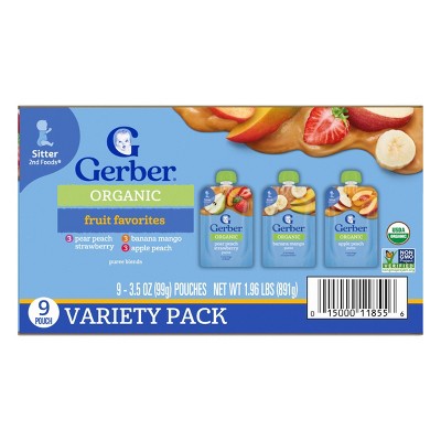 Organic Fruit and Veggie Puree Variety Pack for Babies