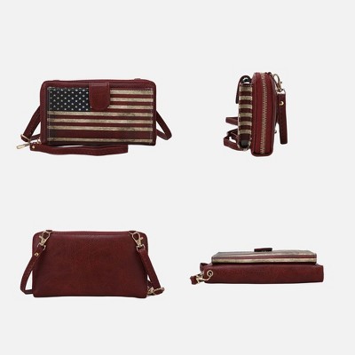 MKF Collection American Flag Smartphone Crossbody Bag – Patriotic Fourth of July Wallet Handbag, Kiara | MKF Collection by Mia K - Rose Pink — фото 5