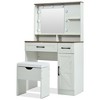 GlasFlength Stylish Multifunctional Vanity Tables with Ample Storage for Bedroom or Cloakroom Decor, Modern Design Style, White,31.5”*15.7”*53.1" - 3 of 4