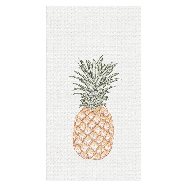 Toalla de cocina C&F Home con piña tropical bordada, tejido waffle