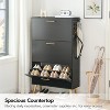 MaseiKar Shoe Cabinet, Shoe Storage Cabinet for Entryway, Hidden Shoe Cabinet with 3 Flip Drawers, Shoe Rack Organizer Cabinet with Coat Hooks - 3 of 4