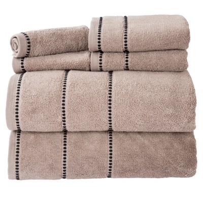 6pc Solid Bath Towel and Washcloth Set Taupe - Yorkshire Home