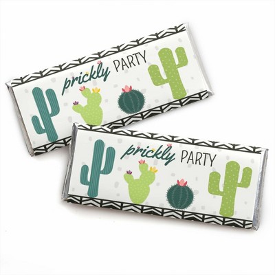 Big Dot of Happiness Prickly Cactus Party - Candy Bar Wrapper Fiesta Party Favors - Set of 24