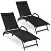 Costway 2PCS Patio Lounge Chairs Chaise Recliner 5-Position Back Adjust Armrest - image 3 of 4