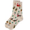 Memoi Women's Reindeer Pups Holiday Crew Socks Ivory Heather 9-11 - 3 of 3