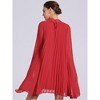 Allegra K Women's Loose Flowy Cloak Sleeve Cape Pleated Chiffon Dress - 3 of 4