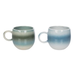 VIP Ceramic 6.02 in. Multicolor Ombre Mugs Reactive Glaze Set of 2 - 1 of 1