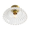 Rennnsan Sydney 11.8 in. 1-Light Modern Gold Dome Semi-Flush Mount Light with Textured Clear Glass - 4 of 4
