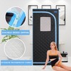 Vynxaria Portable Plus Type Full Size Steam Sauna tent. Spa, Detox ,Therapy and Relaxation at home.Larger Space,Stainless Steel Pipes Connector -Black - 2 of 4