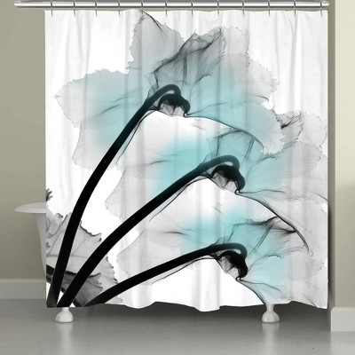 Laural Home Blue Orchid X-Ray Flowers Shower Curtain