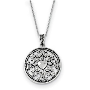 Black Bow Jewelry Rhodium Plated Sterling Silver A Friend for All Seasons Necklace, 18in - 1 of 4