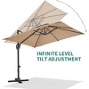 10FT Cantilever Umbrella With Base, Square Single Top Outdoor Umbrella With 360-Degree Rotation, Offset Patio Umbrella for Backyard, Deck, Pool - 4 of 4