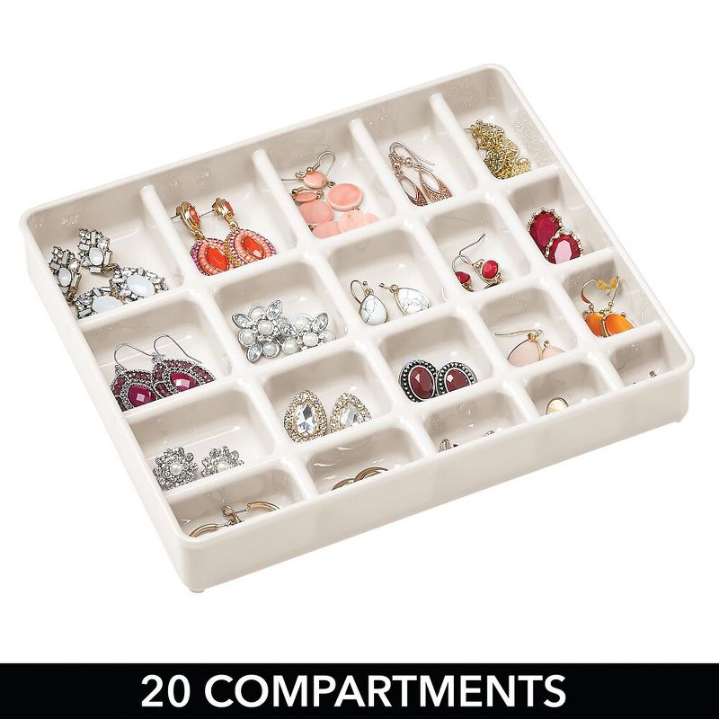 mDesign Stackable Plastic Jewelry Box, Storage Organizer, 3 Pieces, 4 of 10