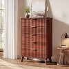 Fluted Dresser for Bedroom with 5 Deep Drawers, Tall Chest of Drawers, Curved Profile Design, Modern Wooden Dresser, for Living Room, Hallway - 3 of 4