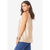 Roaman's Women's Plus Size Scoopneck Metallic Tank Top - 4 of 4