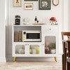 Aheaplus Modern Buffet Cabinet with Glass Doors, Coffee Bar with storage - 2 of 4
