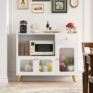 Aheaplus Modern Buffet Cabinet with Glass Door For Living Room - 1 of 4