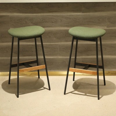 Set of 2 Bar Stools Comfortable & Stylish Counter Bar Stools,Soft Fabric, Backless for Kitchen, Dining Room Bar Chairs