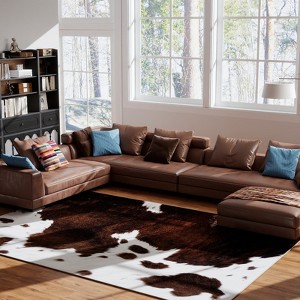 5x7 Tiger Stripe Area Rug, Washable Leopard Print Non-Slip Carpet for Living Room Bedroom, Animal Pattern Home Decor - 1 of 4