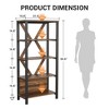 5-Tier LED Bookshelf - Industrial Open Display with Dimmable RGB Strip, Magic Ambient Light - 2 of 4